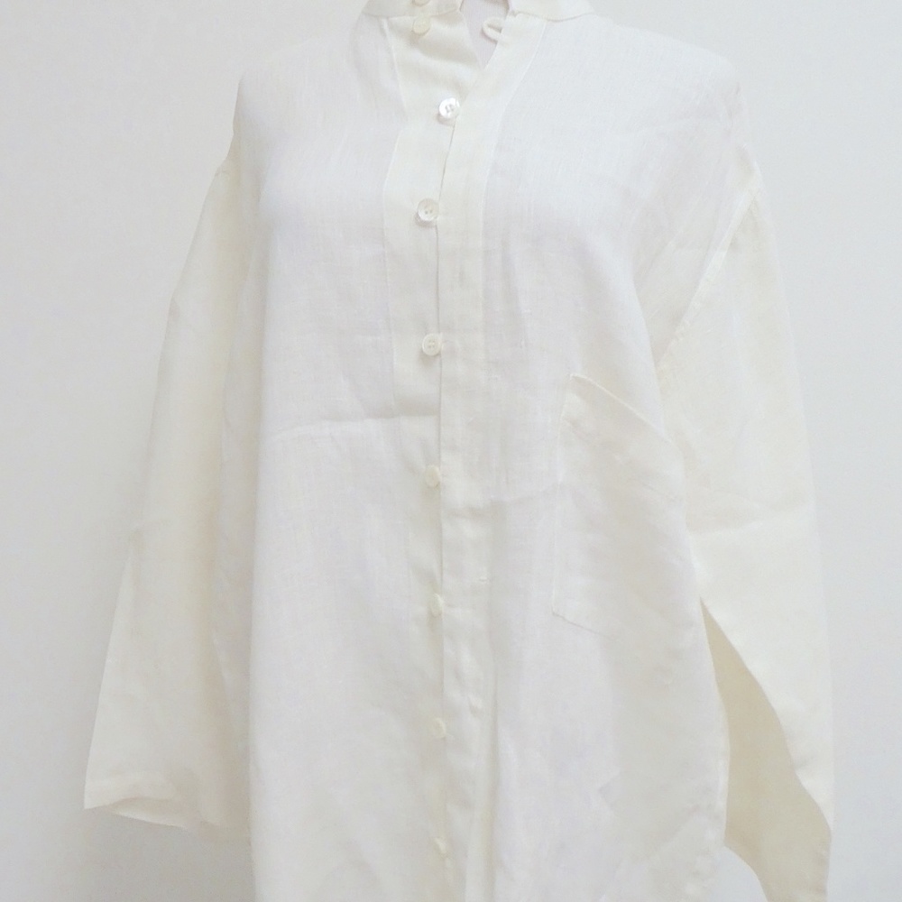 SHIRIN GUILD LINEN lagenlook top JACKET S cream off white lagenlook